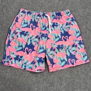 Chubbies Blue Pink Flamingo 7" Swim Shorts Bathing Suit Bottoms Men's‎ Size XXL
